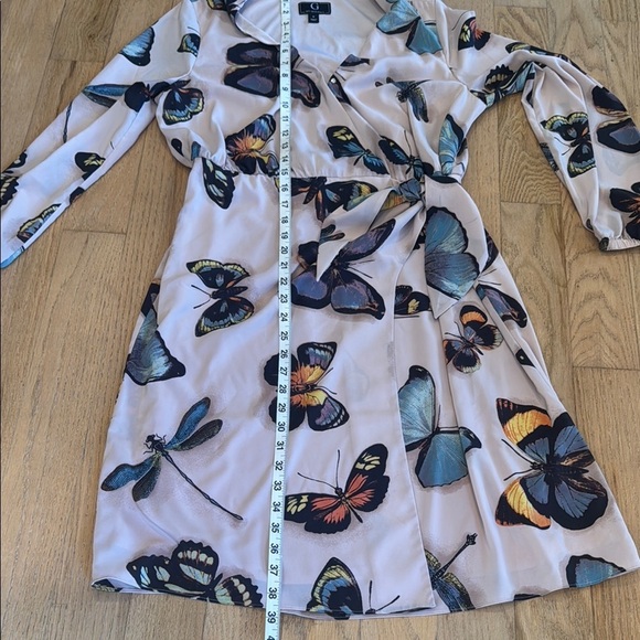 G by Guiliana Butterfly Print Wrap Dress women size medium - Picture 12 of 16